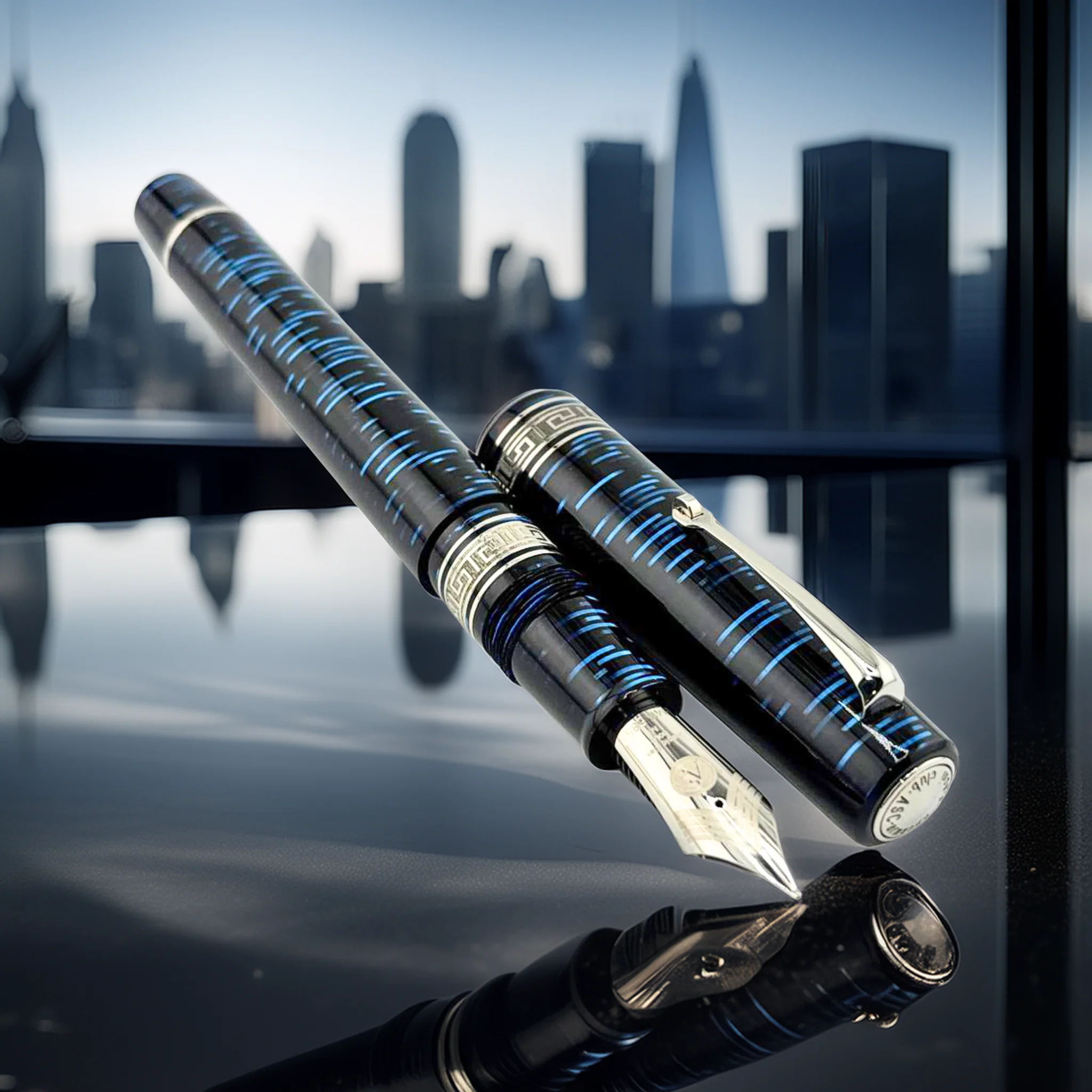 ASC Bologna Extra Blue "Wall Street" Skyscraper LE - Fountain Pen - Image 11