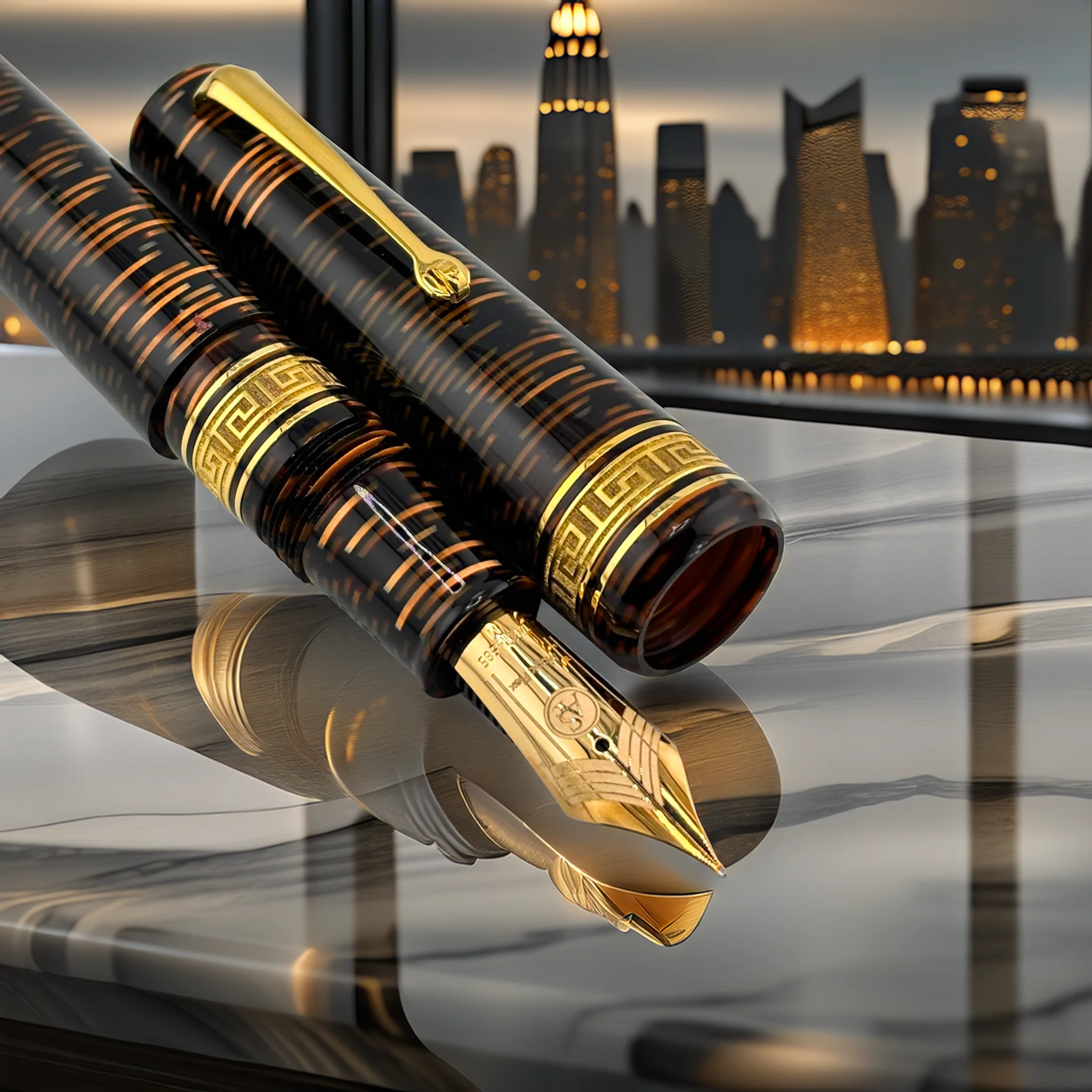 ASC Bologna Extra Bronze Skyscraper Limited Edition Fountain Pen - Image 5