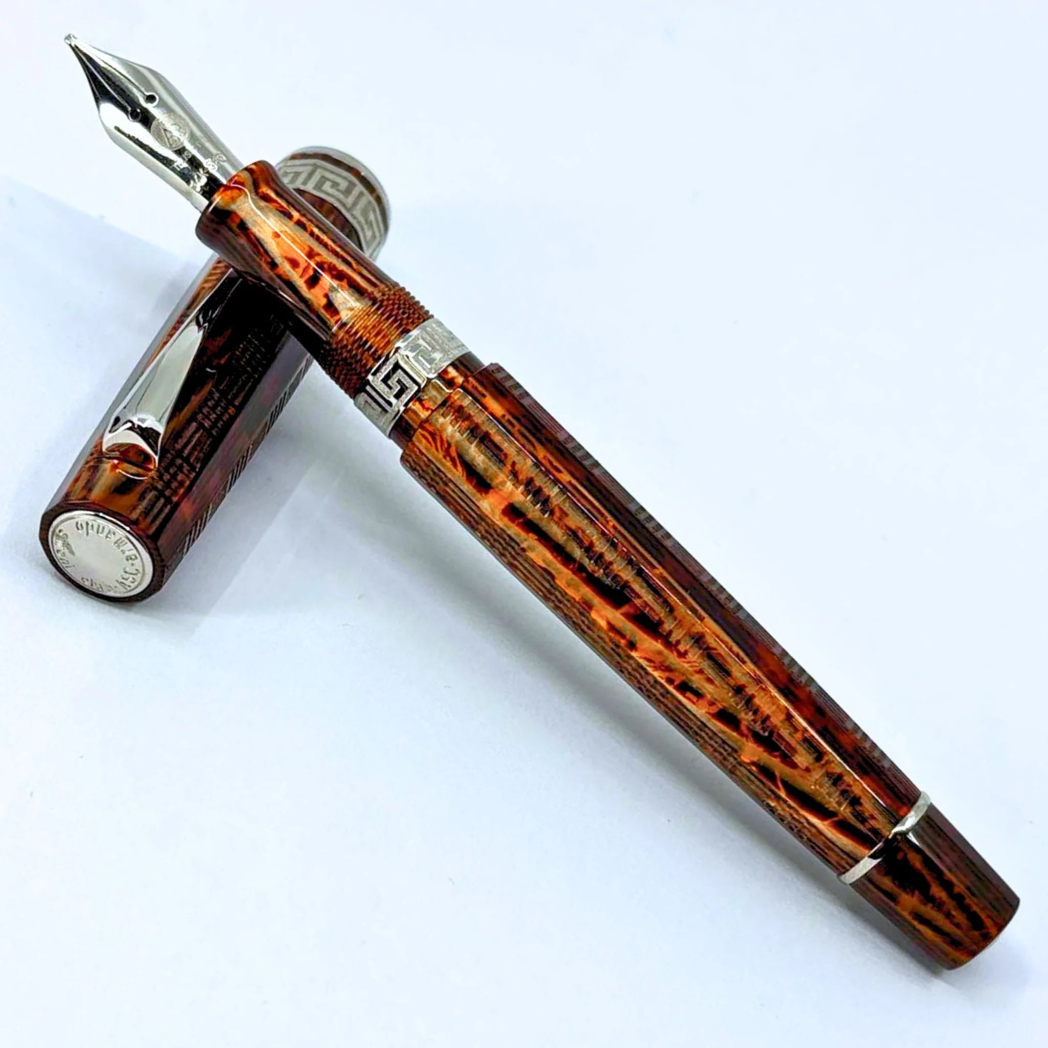 ASC Gladiator Medio Bespoke 2025 Arco Bronze Guilloche Rhodium Trim - Fountain Pen - Image 6